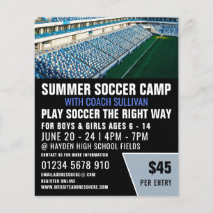 Prospectus 11,4 Cm X 14,2 Cm Soccer Stadium, Soccer Camp Advertising Flyer