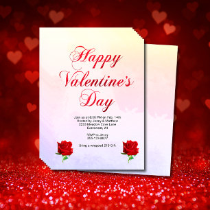 Prospectus 11,4 Cm X 14,2 Cm Soft Pastel Heureuse Sainte-Valentin Red Roses Par