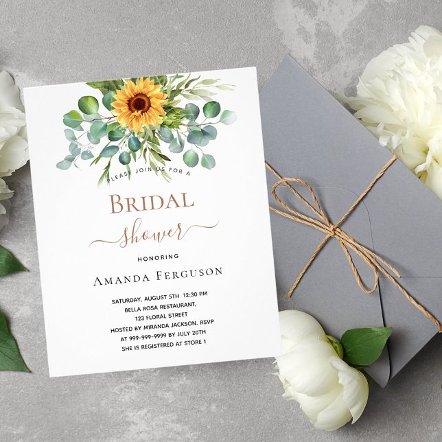 Prospectus 11,4 Cm X 14,2 Cm Soleil de douche nuptiale budget eucalyptus (Créateur téléchargé)