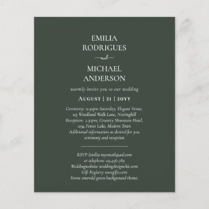 Prospectus 11,4 Cm X 14,2 Cm Spanish Wedding Invites BILINGUAL Budget Boda