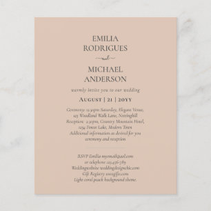 Prospectus 11,4 Cm X 14,2 Cm Spanish Wedding Invites BILINGUAL Budget Boda
