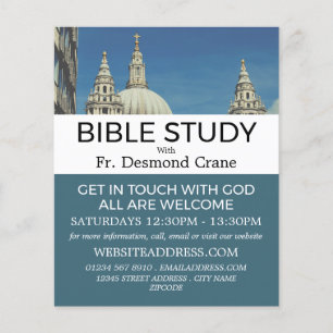 Prospectus 11,4 Cm X 14,2 Cm St Paul's Cathedral, Christian Bible Class Advert