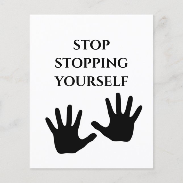 Prospectus 11,4 Cm X 14,2 Cm Stop Stopping Yourself Quote (Devant)