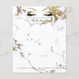 Prospectus 11,4 Cm X 14,2 Cm Studio de Beauté Maquillage de Cils Styliste Marbr