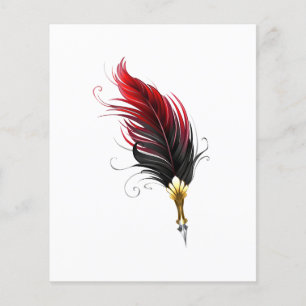 Prospectus 11,4 Cm X 14,2 Cm Stylo rouge en plumes avec nib or