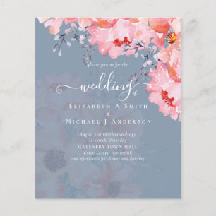 Prospectus 11,4 Cm X 14,2 Cm Sublime MARIAGE en fleurs roses - BUDGET