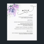 Prospectus 11,4 Cm X 14,2 Cm Succulents Argent vert Menu Mariage<br><div class="desc">Cartes de menu succulentes vert clair violet</div>