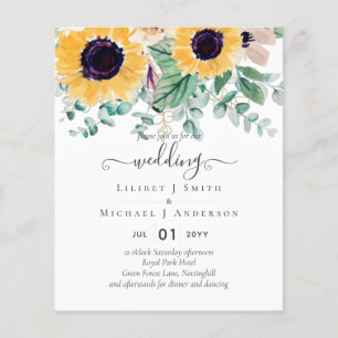 Prospectus 11,4 Cm X 14,2 Cm Sunflowers Eucalyptus Mariage de verdure