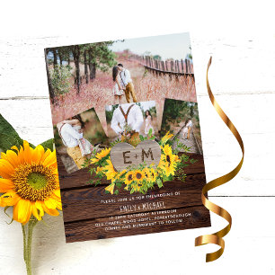 Prospectus 11,4 Cm X 14,2 Cm Sunflowers Faire-part de mariage Russe Photo Budge