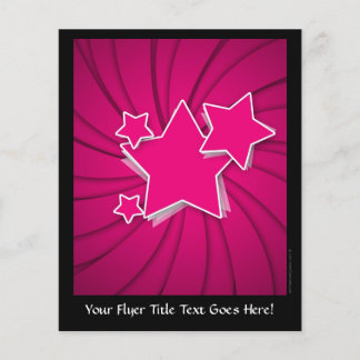 Prospectus 11,4 Cm X 14,2 Cm Super Hot Rose Stars et Swirl Arrière - plan