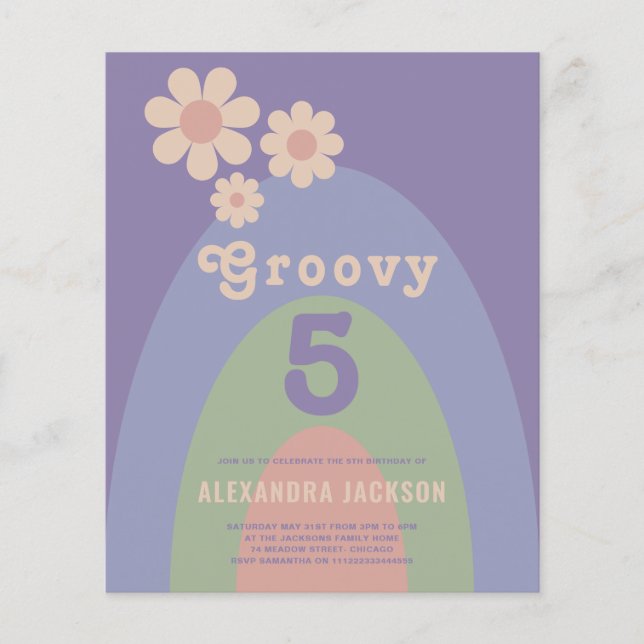 Prospectus 11,4 Cm X 14,2 Cm Super Retro Girls Anniversaire Budget (Devant)