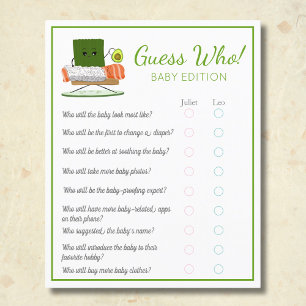 Prospectus 11,4 Cm X 14,2 Cm Sushi Kawaii Baby Guess Who Baby