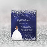 Prospectus 11,4 Cm X 14,2 Cm Sweet 16 bleu marine parties scintillant robe budg<br><div class="desc">Veuillez noter que cette invitation est sur papier de prospectus et très mince. Les enveloppes ne sont pas incluses. Pour des invitations plus épaisses (même conception), veuillez visiter notre magasin. Une invitation moderne, élégante et glamour pour une fête Sweet 16, 16e anniversaire. Un arrière - plan bleu marine avec une...</div>