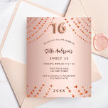 Prospectus 11,4 Cm X 14,2 Cm Sweet 16 étoiles d'or rose élégante invitation bud<br><div class="desc">Veuillez noter que cette invitation est sur papier de prospectus et très mince. Les enveloppes ne sont pas incluses. Pour des invitations plus épaisses (même conception), veuillez visiter notre magasin. Pour une soirée Sweet 16, 16ème anniversaire. Un arrière - plan rose à gradient or. Décoré d'étoiles. Personnalisez et ajoutez un...</div>
