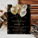 Prospectus 11,4 Cm X 14,2 Cm Sweet 16 noir parties scintillant ballons d'or bud<br><div class="desc">Veuillez noter que cette invitation est sur papier de prospectus et très mince. Les enveloppes ne sont pas incluses. Pour des invitations plus épaisses (même conception), veuillez visiter notre magasin. Pour une soirée Sweet 16, 16ème anniversaire. Un arrière - plan noir élégant. Décoré de parties scintillant dorée foncée, de mousseux...</div>