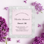 Prospectus 11,4 Cm X 14,2 Cm Sweet 16 partie argent roux parties scintillant ro<br><div class="desc">Veuillez noter que cette invitation est sur papier de prospectus et très mince. Les enveloppes ne sont pas incluses. Pour des invitations plus épaisses (même conception), veuillez visiter notre magasin. Faux argent métallique et rose vif arrière - plan décoré de faux argent parties scintillant poussière. Personnalisez et ajoutez un nom...</div>
