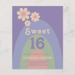 Prospectus 11,4 Cm X 14,2 Cm Sweet 16 Retro Anniversaire Budget