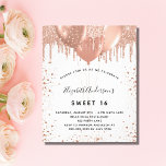 Prospectus 11,4 Cm X 14,2 Cm Sweet 16 rose or blush parties scintillant budget<br><div class="desc">Veuillez noter que cette invitation est sur papier de prospectus et très mince. Les enveloppes ne sont pas incluses. Pour des invitations plus épaisses (même conception), veuillez visiter notre magasin. Pour un élégant Sweet 16, 16e anniversaire. Devant : Un arrière - plan blanc et élégant. Décoré d'or rose, de gouttes...</div>