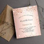 Prospectus 11,4 Cm X 14,2 Cm Sweet 16 rose or fête invitation budget<br><div class="desc">Veuillez noter que cette invitation est sur papier de prospectus et très mince. Les enveloppes ne sont pas incluses. Pour des invitations plus épaisses (même conception), veuillez visiter notre magasin. Une invitation moderne, élégante et glamour pour une fête Sweet 16, 16e anniversaire. Un arrière - plan d'or rose aux faux...</div>