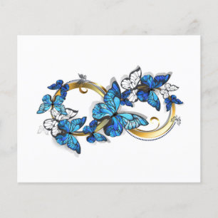 Prospectus 11,4 Cm X 14,2 Cm Symbole infini de papillons Morpho bleus