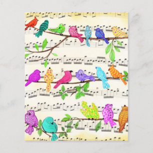 Prospectus 11,4 Cm X 14,2 Cm Symphonie d'oiseaux musicaux colorés - Happy Song