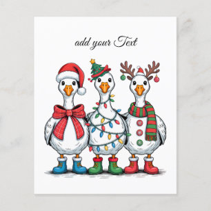 Prospectus 11,4 Cm X 14,2 Cm T-shirt drôle de canard de Noël Canard de vacances