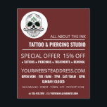 Prospectus 11,4 Cm X 14,2 Cm Tatouage crâne, tatouage et perçage corporel Studi<br><div class="desc">Tatouage Du Crâne,  Tatouage Et Piercing Studio Des Flyers Publicitaires Par Le Magasin Carte de visite.</div>