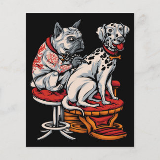 Prospectus 11,4 Cm X 14,2 Cm Tatouage de chien dalmate| TOILE DALMATIEN| Cadeau