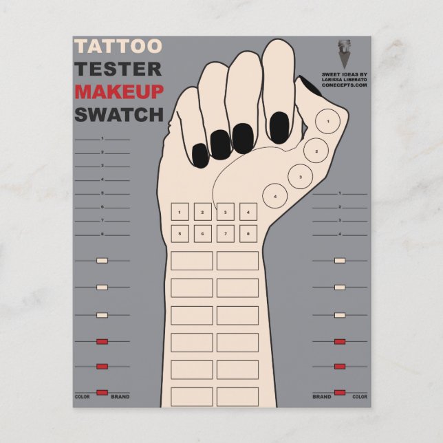 Prospectus 11,4 Cm X 14,2 Cm Tattoo Tester Maquillage Échantillon (Personnalise (Devant)