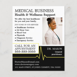 Prospectus 11,4 Cm X 14,2 Cm Taux cardiaque, généraliste, infirmière, Médicale