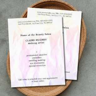 Prospectus 11,4 Cm X 14,2 Cm Texture moderne élégante Artiste maquillage rose c