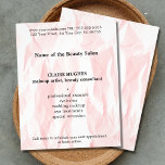 Prospectus 11,4 Cm X 14,2 Cm Texture moderne élégante Artiste maquillage rose c<br><div class="desc">Elégant menu / brochure modèle design pour professionnels de la beauté (maquillage,  cosmétique,  beauté consultant). Design simple et élégant avec texture arrière - plan rose clair. Si vous avez besoin d'aide pour customiser ce produit,  veuillez nous contacter.</div>