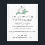 Prospectus 11,4 Cm X 14,2 Cm Therapist Counselor Online Or By Phone<br><div class="desc">A flyer for a therapist or counselor specializing in therapy during social distancing. Lovely serene white flower logo. Promote your new social distancing therapy services online or by phone the during covid crisis. Many are pivoting theirs businesses or services to meet the needs of this crisis. Keep your business going...</div>