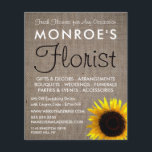 Prospectus 11,4 Cm X 14,2 Cm Tournesol et burlap, publicité fleuriste<br><div class="desc">Tournesol et Burlap,  Floristry Advertising Florising Flyer par The Carte de visite Store.</div>