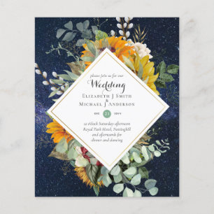 Prospectus 11,4 Cm X 14,2 Cm Tournesols Rustiques Eucalyptus Greenery Mariage I