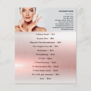 Prospectus 11,4 Cm X 14,2 Cm TRAITEMENTS FACIAUX Salon de beauté 4,5 po x 5,6 p