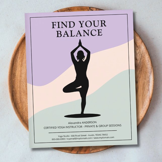 Prospectus 11,4 Cm X 14,2 Cm Tree Pose - Clean Yoga Instructor (Tree Pose - Clean Yoga Instructor Flyer)