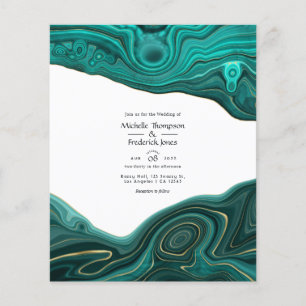Prospectus 11,4 Cm X 14,2 Cm Turquoise et Gold Strata Mariage Agate
