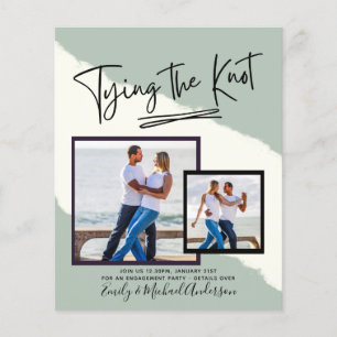 Prospectus 11,4 Cm X 14,2 Cm Tying The Knot - Photo Engagement Party Invitation