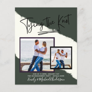 Prospectus 11,4 Cm X 14,2 Cm Tying The Knot - Photo Engagement Party Invitation