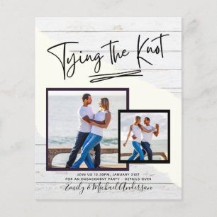 Prospectus 11,4 Cm X 14,2 Cm Tying The Knot - Photo Engagement Party Invitation