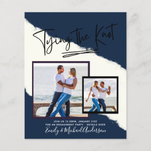 Prospectus 11,4 Cm X 14,2 Cm Tying The Knot - Photo Engagement Party Invitation