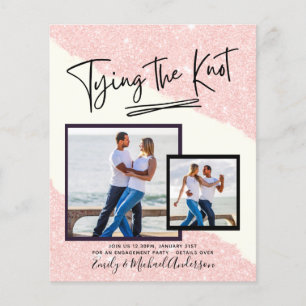 Prospectus 11,4 Cm X 14,2 Cm Tying The Knot - Photo Engagement Party Invitation