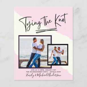 Prospectus 11,4 Cm X 14,2 Cm Tying The Knot - Photo Engagement Party Invitation