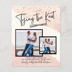 Prospectus 11,4 Cm X 14,2 Cm Tying The Knot - Photo Engagement Party Invitation