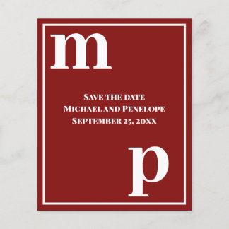 Prospectus 11,4 Cm X 14,2 Cm Typographie tendance Garnet Red Budget Enregistrer