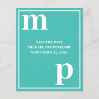 Typographie tendance Turquoise Budget Enregistrer