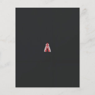 Prospectus 11,4 Cm X 14,2 Cm un arbre de noël rouge et blanc aux fleurs rouges