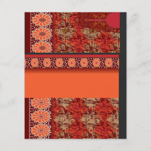 Prospectus 11,4 Cm X 14,2 Cm un design d'un motif rouge et or