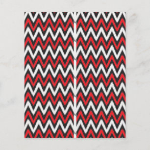 Prospectus 11,4 Cm X 14,2 Cm un motif en zigzag rouge et noir sur fond blanc